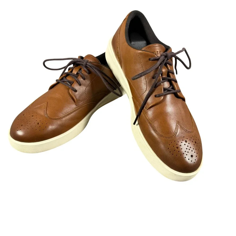 Cole Haan Grand Crosscourt Wingtip Oxford Sneakers British Tan C39816 Mens 12M